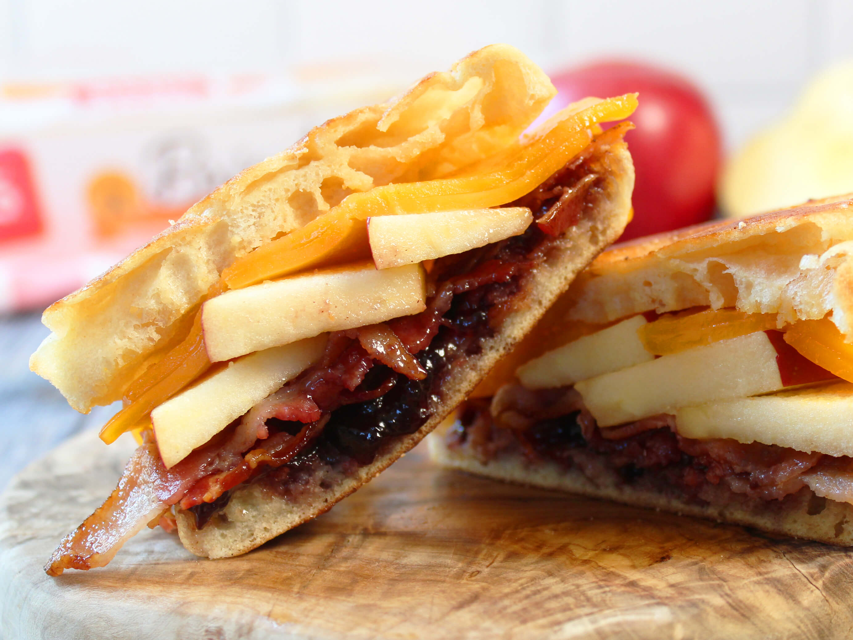 BAYS SANDWICH CUT IN HALF WITH FRUIT AND MEAT