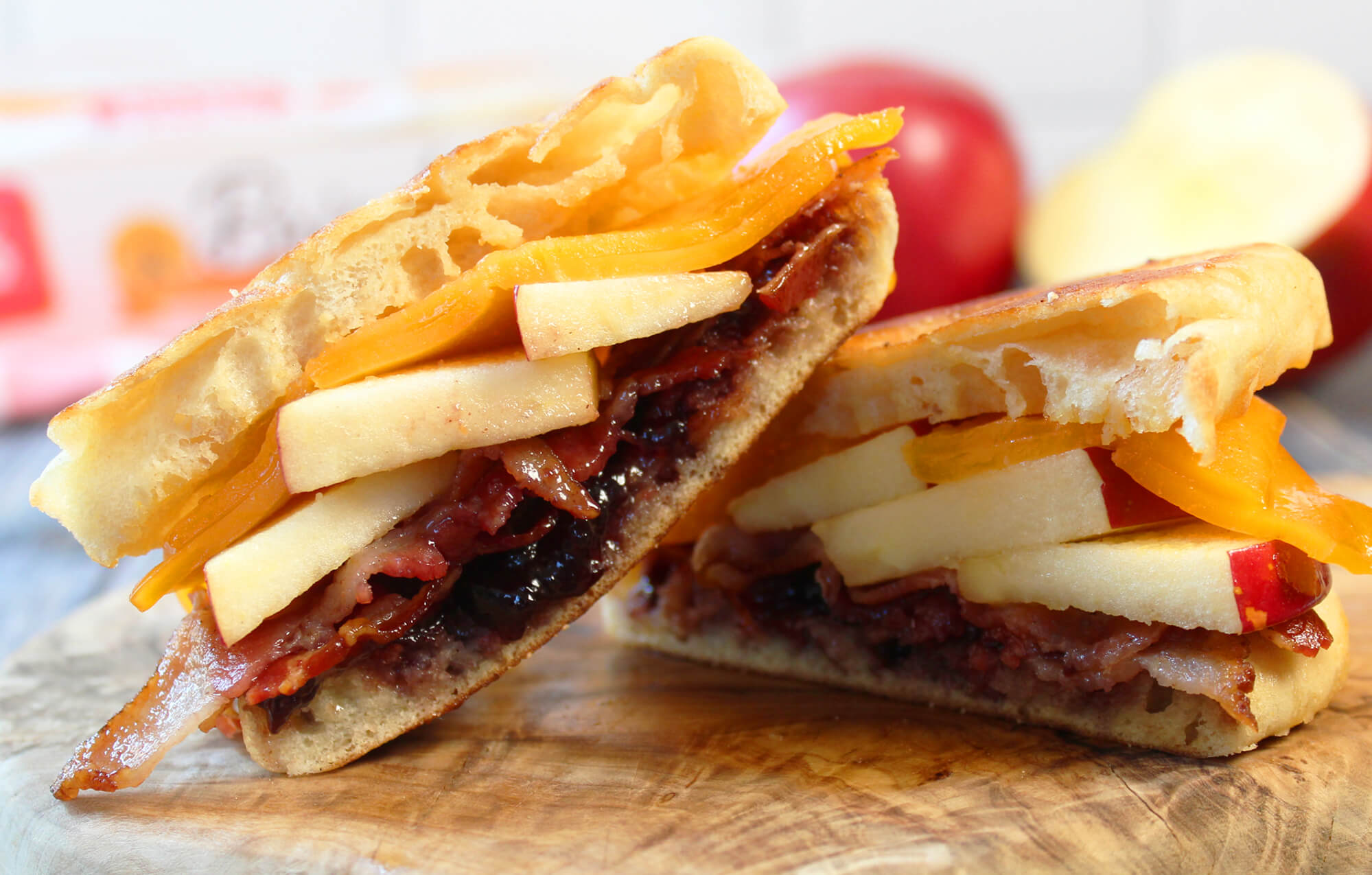 BAYS SANDWICH CUT IN HALF WITH FRUIT AND MEAT