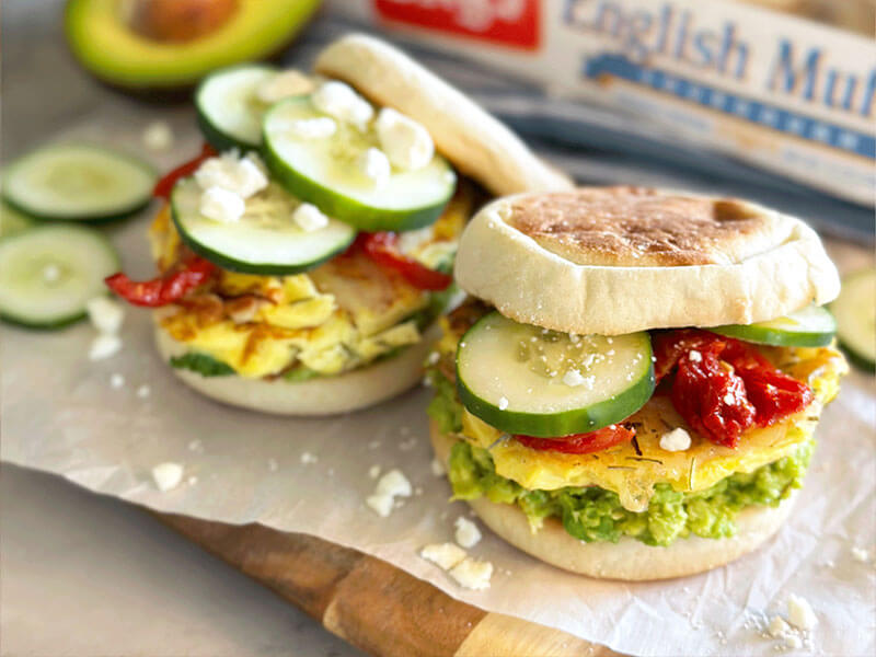 BAYS WITH CUCUMBER TOMATO EGGS AND AVOCADO SPREAD