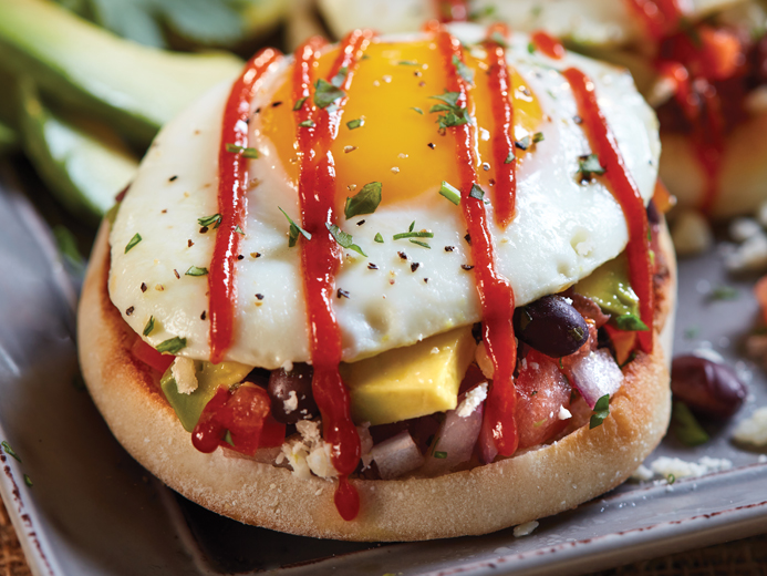 EGGS SALSA AND HOT SAUCE ON BAYS