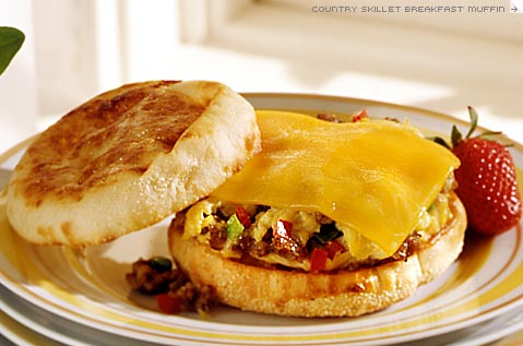 MELTED CHEESE ON EGGS OVER BAYS