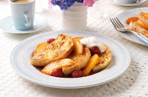 SAUTÉED PEACH TOPPED FRENCH TOAST