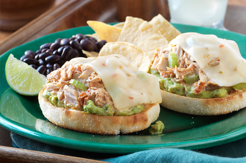 CHEESE, BEANS AND TUNAFISH ON A BAYS ENGLISH MUFFIN