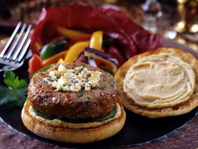 TUNISIAN TURKEY BURGERS WITH CHICK PEA MAYONNAISE