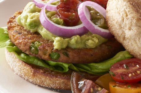 VEGGIE BURGER WITH SPICY KETCHUP